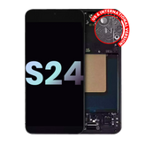 OLED Assembly With Frame Compatible For Samsung Galaxy S24 5G (US & International Version) (Service Pack) (Onyx Black)