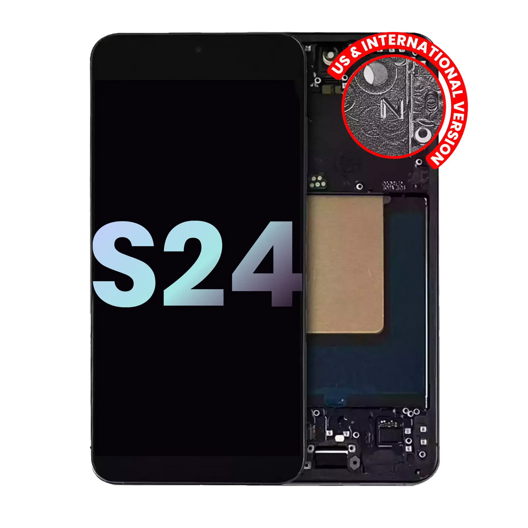 OLED Assembly With Frame Compatible For Samsung Galaxy S24 5G (US & International Version) (Service Pack) (Onyx Black)