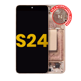 OLED Assembly With Frame Compatible For Samsung Galaxy S24 5G (US & International Version) (Refurbished) (Sandstone Orange)