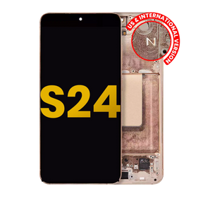 OLED Assembly With Frame Compatible For Samsung Galaxy S24 5G (US & International Version) (Refurbished) (Sandstone Orange)