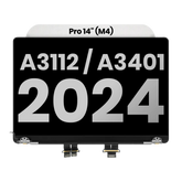 Complete LCD Display Assembly (Glossy) For MacBook Pro 14"(A3112 / A3401 / A3185 / A3434) (Late 2024-Late 2025) (Used OEM Pull: Grade A) (Silver)