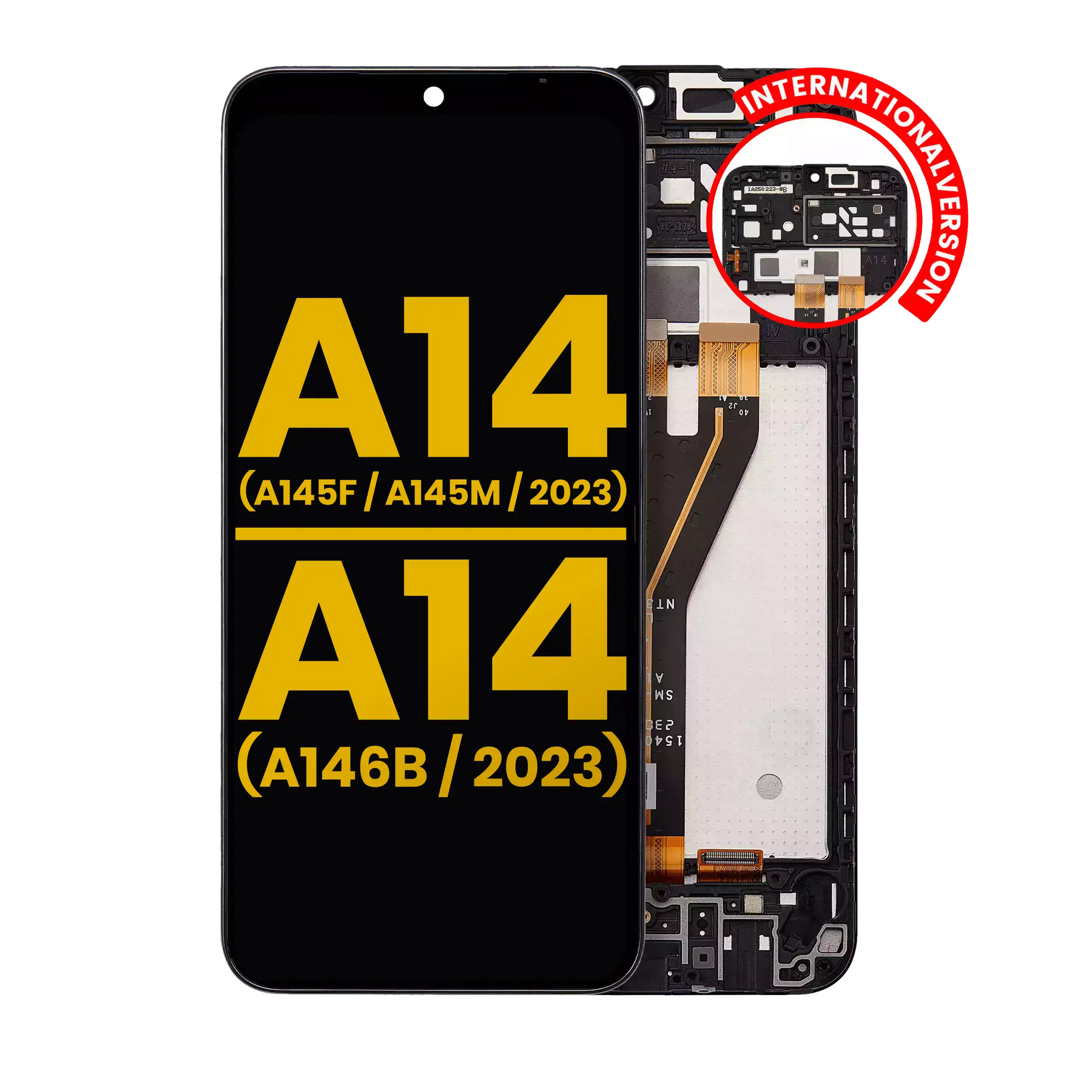 LCD Assembly With Frame Compatible For Samsung Galaxy A14 4G (A145F / A145M / 2023) / A14 5G (A146B / 2023) (International Version) (Refurbished) (All Colors)