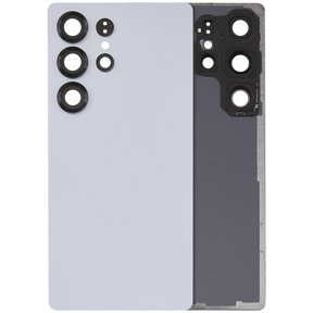 Back Cover Glass With Camera Lens Compatible For Samsung Galaxy S25 Ultra 5G (No Logo) (Vemake) (Titanium Silver Blue)