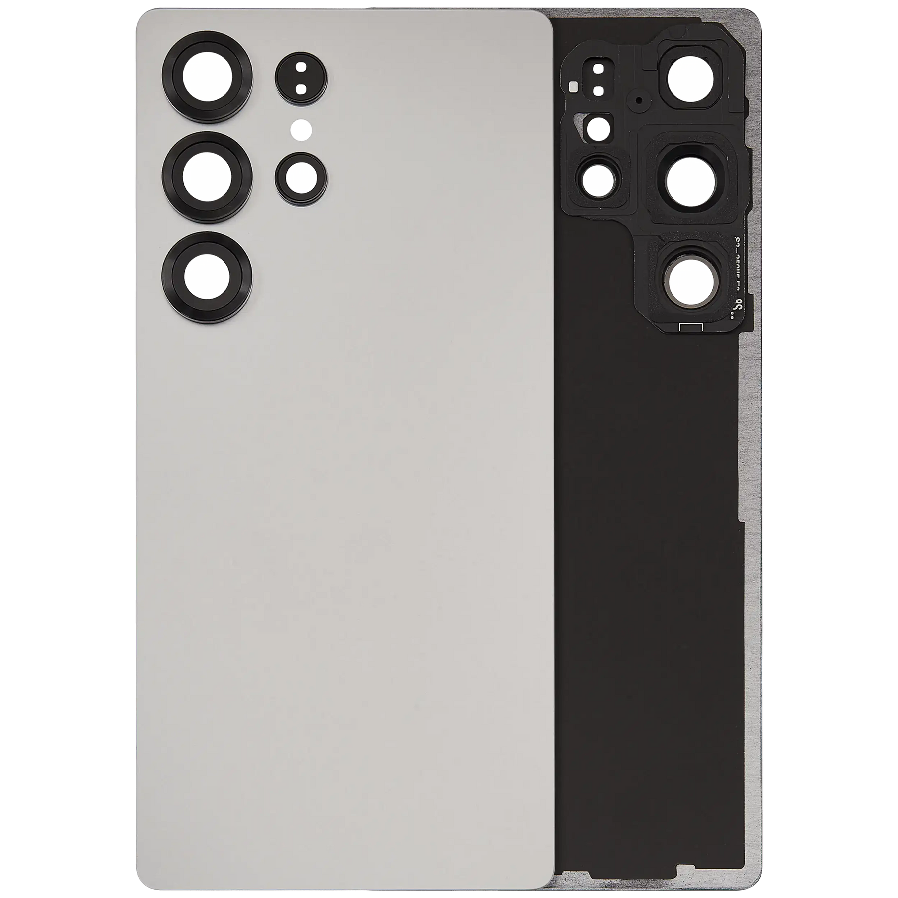 Back Cover Glass With Camera Lens Compatible For Samsung Galaxy S25 Ultra 5G (No Logo) (Aftermarket Plus) (Titanium White Silver)
