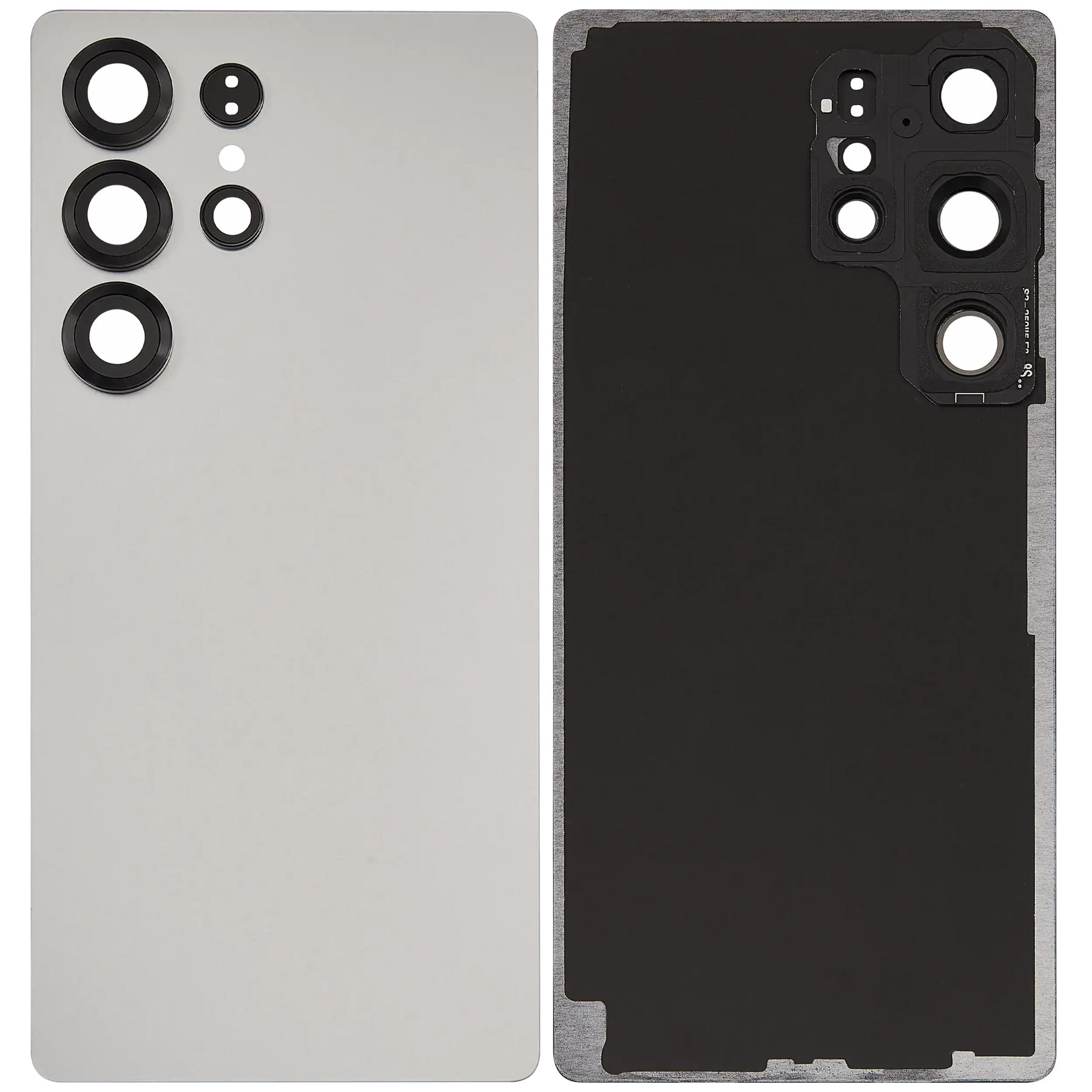 Back Cover Glass With Camera Lens Compatible For Samsung Galaxy S25 Ultra 5G (No Logo) (Aftermarket Plus) (Titanium White Silver)