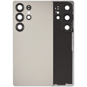 Back Cover Glass With Camera Lens Compatible For Samsung Galaxy S25 Ultra 5G (No Logo) (Vemake) (Titanium Gray)