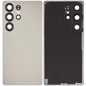 Back Cover Glass With Camera Lens Compatible For Samsung Galaxy S25 Ultra 5G (No Logo) (Vemake) (Titanium Gray)