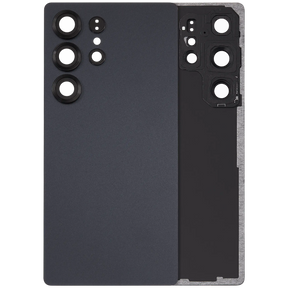 Back Cover Glass With Camera Lens Compatible For Samsung Galaxy S25 Ultra 5G (No Logo) (Vemake) (Titanium Jet Black)