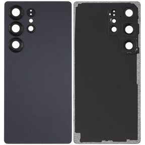 Back Cover Glass With Camera Lens Compatible For Samsung Galaxy S25 Ultra 5G (No Logo) (Vemake) (Titanium Jet Black)