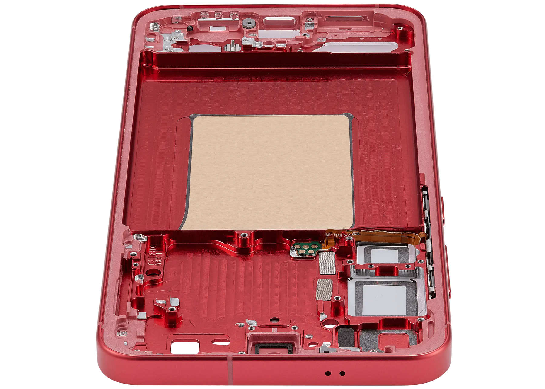 Mid-Frame Housing Compatible For Samsung Galaxy S25 Plus 5G (US & International Version) (Coral Red)