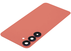 Back Cover Glass With Camera Lens Compatible For Samsung Galaxy S25 Plus 5G (No Logo) (Aftermarket Plus) (Coral Red)