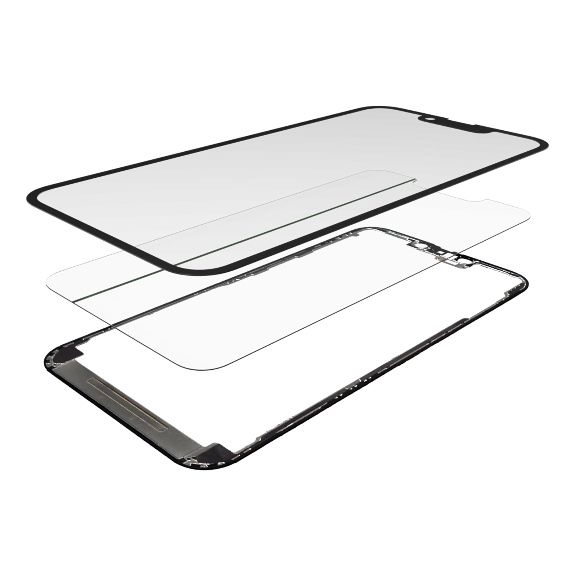 3 in 1 (Glass With OCA Pre-Installed + Frame) Compatible For iPhone 13 Pro Max (OCA Master)