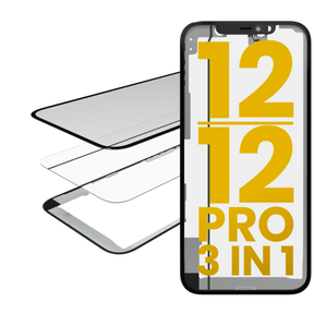 3 in 1 (Glass With OCA Pre-Installed + Frame) Compatible For iPhone 12 / 12 Pro (OCA Master)
