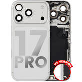 Back Housing W/ Charging Port Flex & Small Parts Compatible For iPhone 17 Pro (US Version) (Used OEM Pull: Grade A) (Silver)