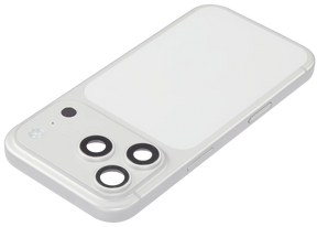 Back Housing W/ Charging Port Flex & Small Parts Compatible For iPhone 17 Pro (US Version) (Used OEM Pull: Grade A) (Silver)