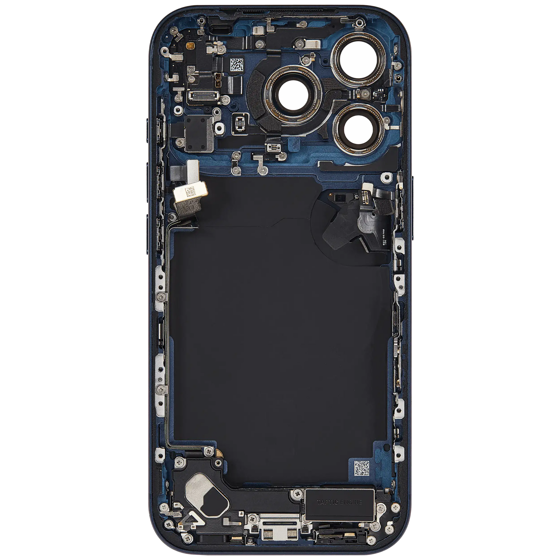 Back Housing W/ Charging Port Flex & Small Parts Compatible For iPhone 17 Pro (US Version) (Used OEM Pull: Grade A) (Deep Blue)