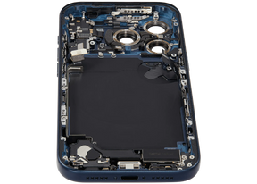 Back Housing W/ Charging Port Flex & Small Parts Compatible For iPhone 17 Pro (US Version) (Used OEM Pull: Grade A) (Deep Blue)