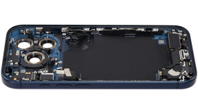 Back Housing W/ Charging Port Flex & Small Parts Compatible For iPhone 17 Pro (US Version) (Used OEM Pull: Grade A) (Deep Blue)