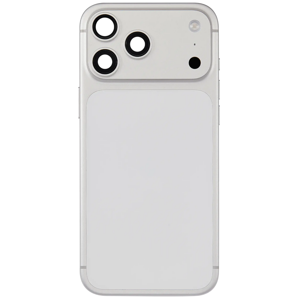 Back Housing W/ Charging Port Flex & Small Parts Compatible For iPhone 17 Pro Max (US Version) (Used OEM Pull: Grade A) (Silver)