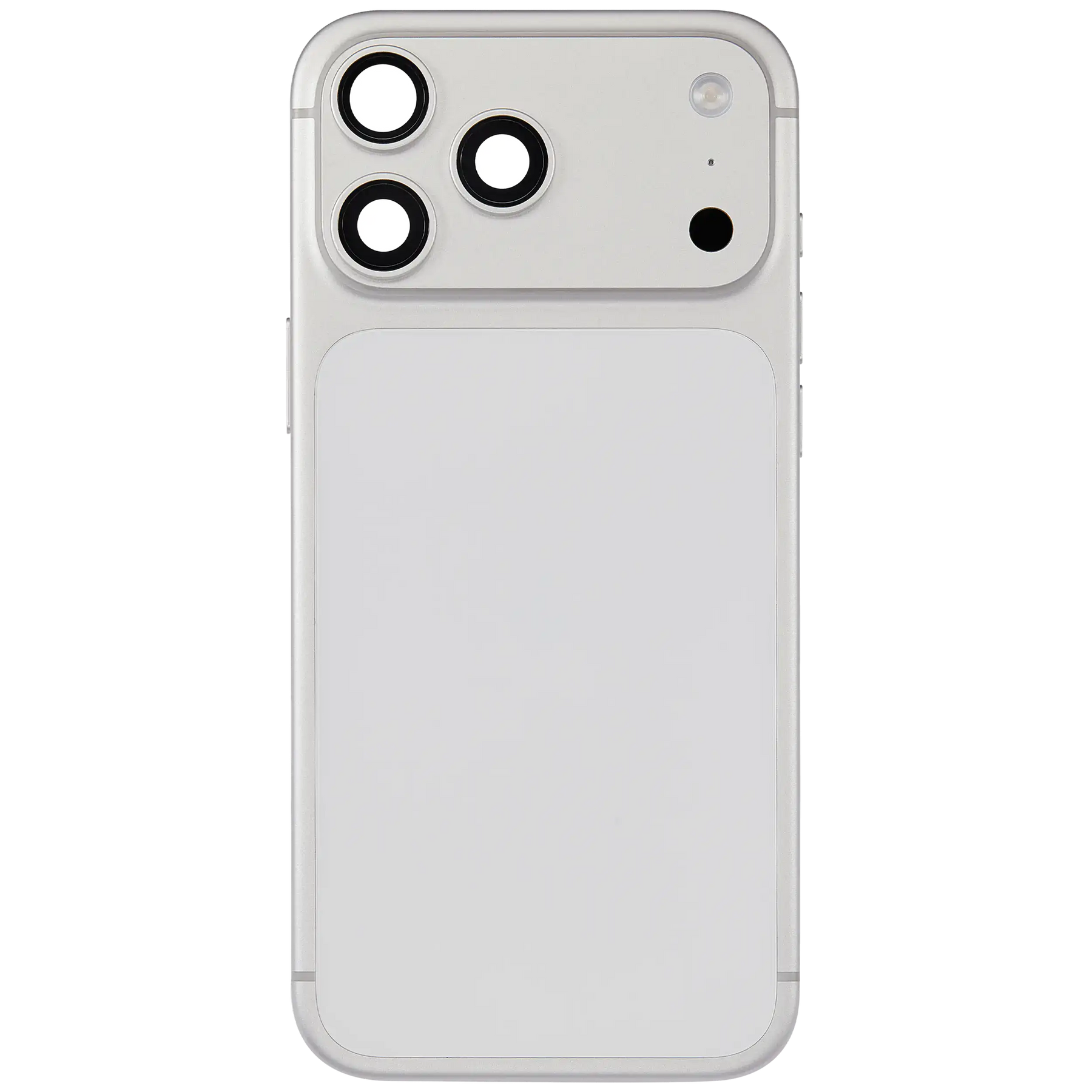 Back Housing W/ Charging Port Flex & Small Parts Compatible For iPhone 17 Pro Max (US Version) (Used OEM Pull: Grade A) (Silver)