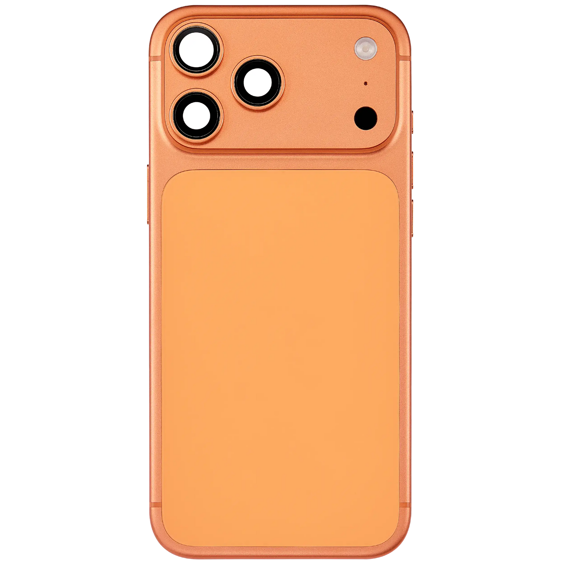 Back Housing W/ Charging Port Flex & Small Parts Compatible For iPhone 17 Pro Max (US Version) (Used OEM Pull: Grade A) (Cosmic Orange)