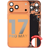 Back Housing W/ Charging Port Flex & Small Parts Compatible For iPhone 17 Pro Max (US Version) (Used OEM Pull: Grade A) (Cosmic Orange)