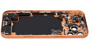 Back Housing W/ Charging Port Flex & Small Parts Compatible For iPhone 17 Pro Max (US Version) (Used OEM Pull: Grade A) (Cosmic Orange)