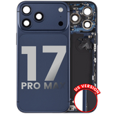 Back Housing W/ Charging Port Flex & Small Parts Compatible For iPhone 17 Pro Max (US Version) (Used OEM Pull: Grade A) (Deep Blue)