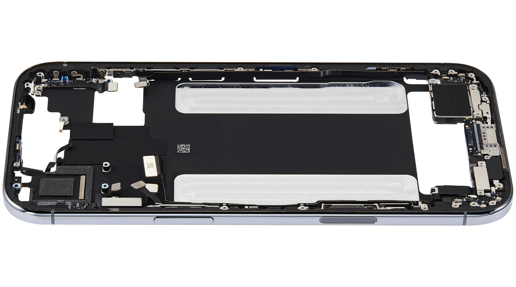 Mid-Frame Housing W/ Charging Port Flex & Small Parts For iPhone Air (US Version) (Used OEM Pull: Grade A) (Sky Blue)