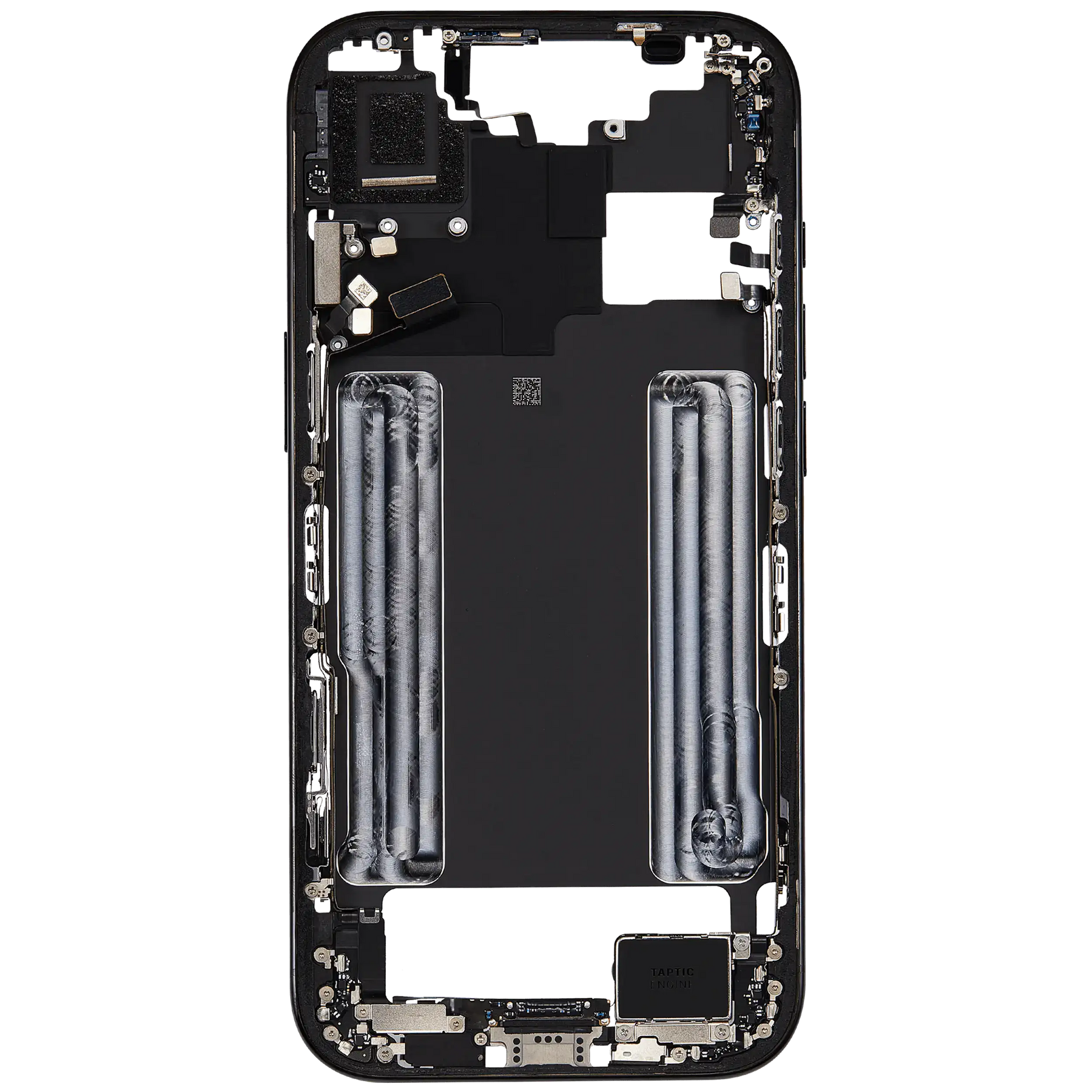 Mid-Frame Housing W/ Charging Port Flex & Small Parts For iPhone Air (US Version) (Used OEM Pull: Grade A) (Space Black)
