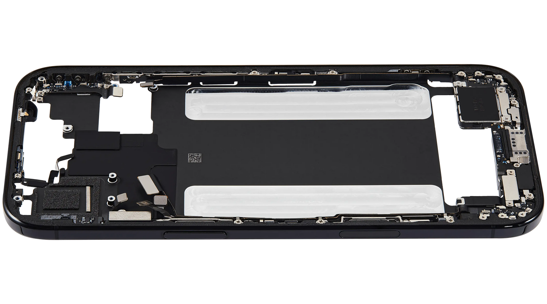Mid-Frame Housing W/ Charging Port Flex & Small Parts For iPhone Air (US Version) (Used OEM Pull: Grade A) (Space Black)