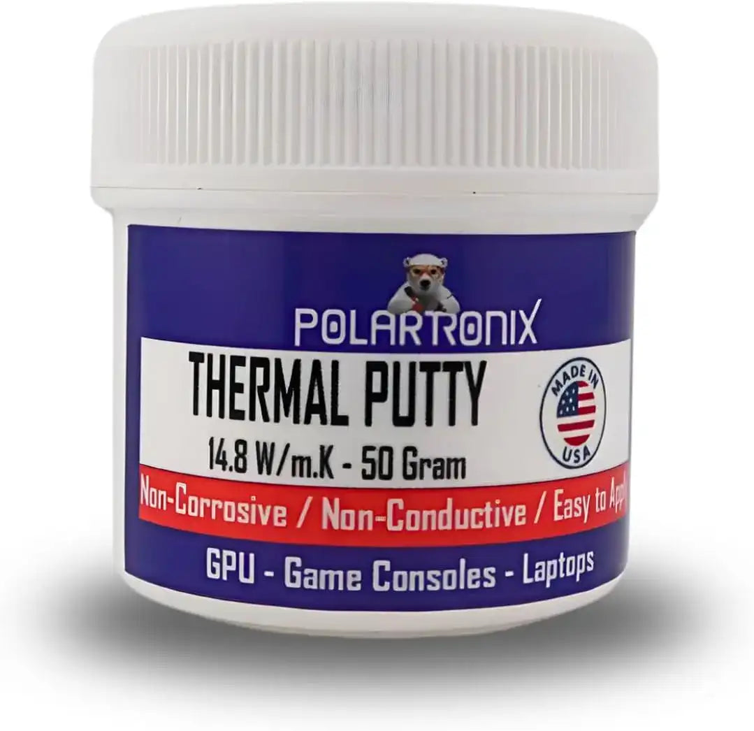 Thermal Putty 14.8 W/m·K Non-Conductive High-Performance Gap Filler (50g) for Laptop GPU / PS5 Xbox Series X/S / VRAM MOSFETs Coils (PolarTronix)