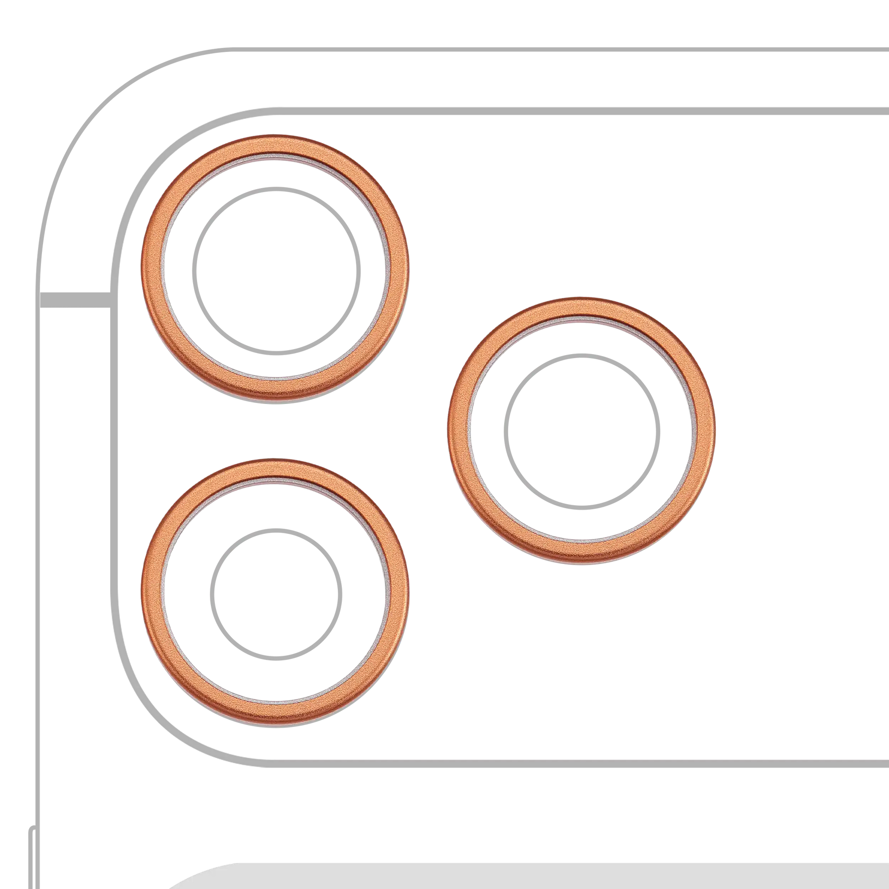 Back Camera Bezel Ring Only For iPhone 17 Pro / 17 Pro Max (Cosmic Orange) (3 Piece Set)