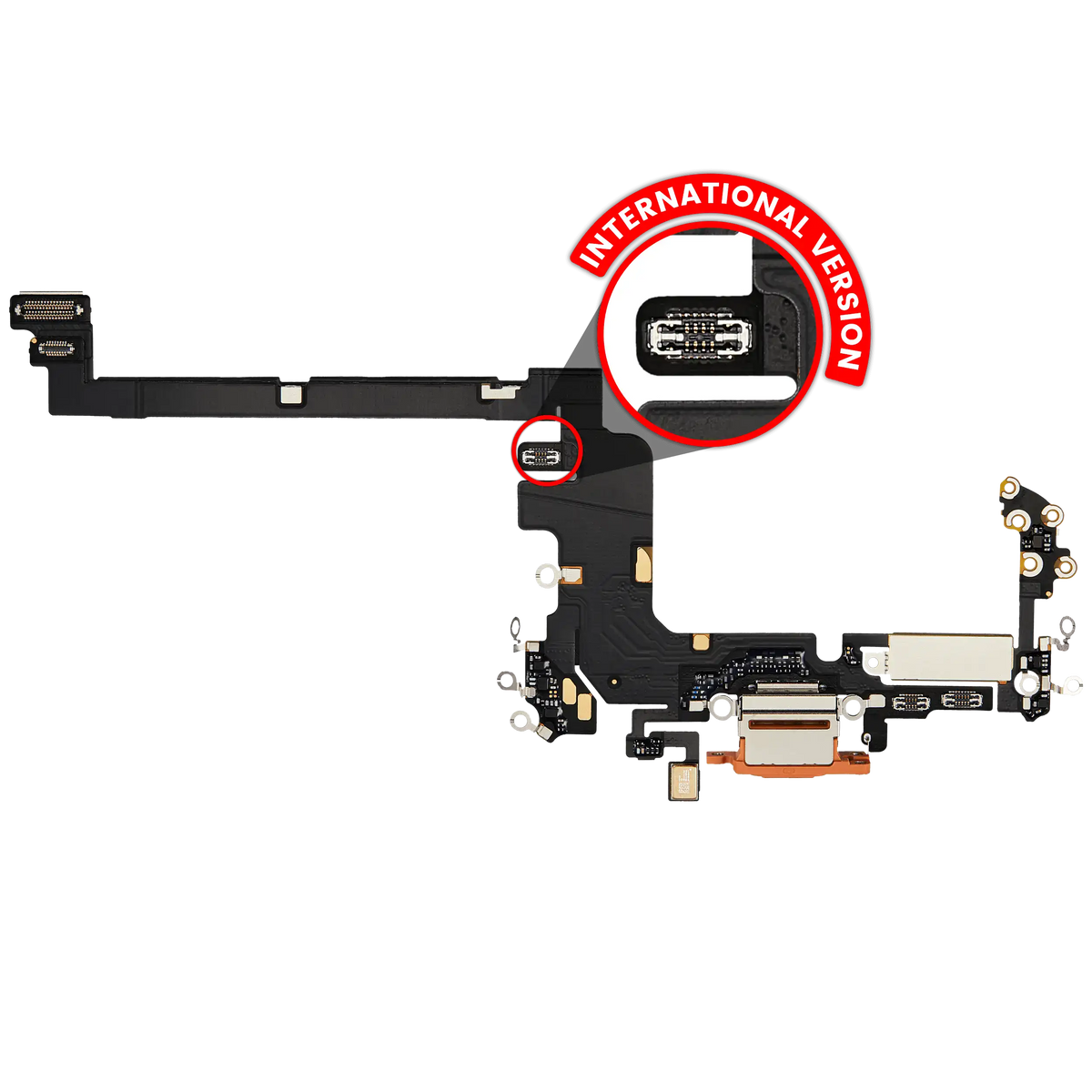 Charging Port Flex Cable for iPhone 17 Pro (Premium) (International Version) (Cosmic Orange)