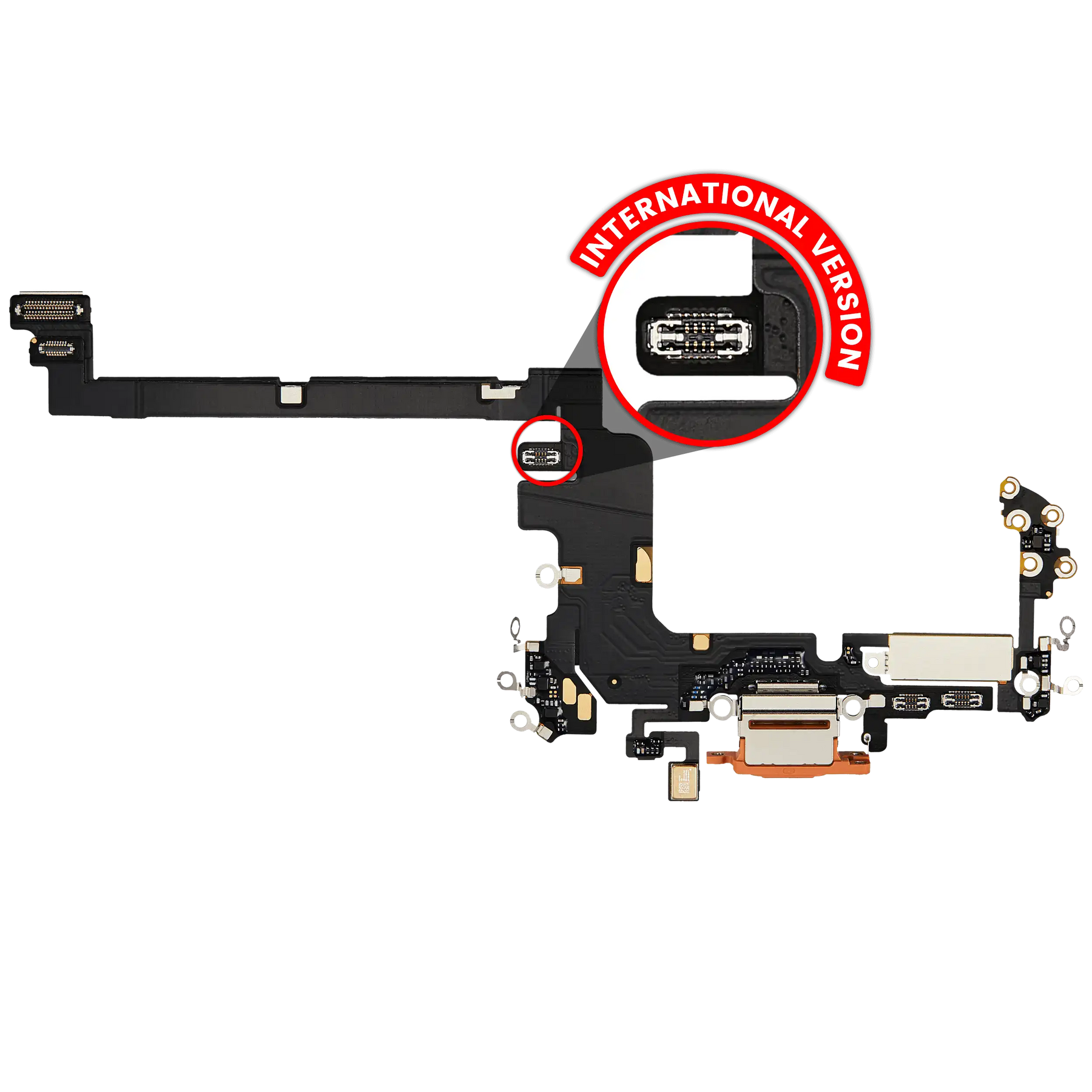 Charging Port Flex Cable for iPhone 17 Pro (Premium) (International Version) (Cosmic Orange)