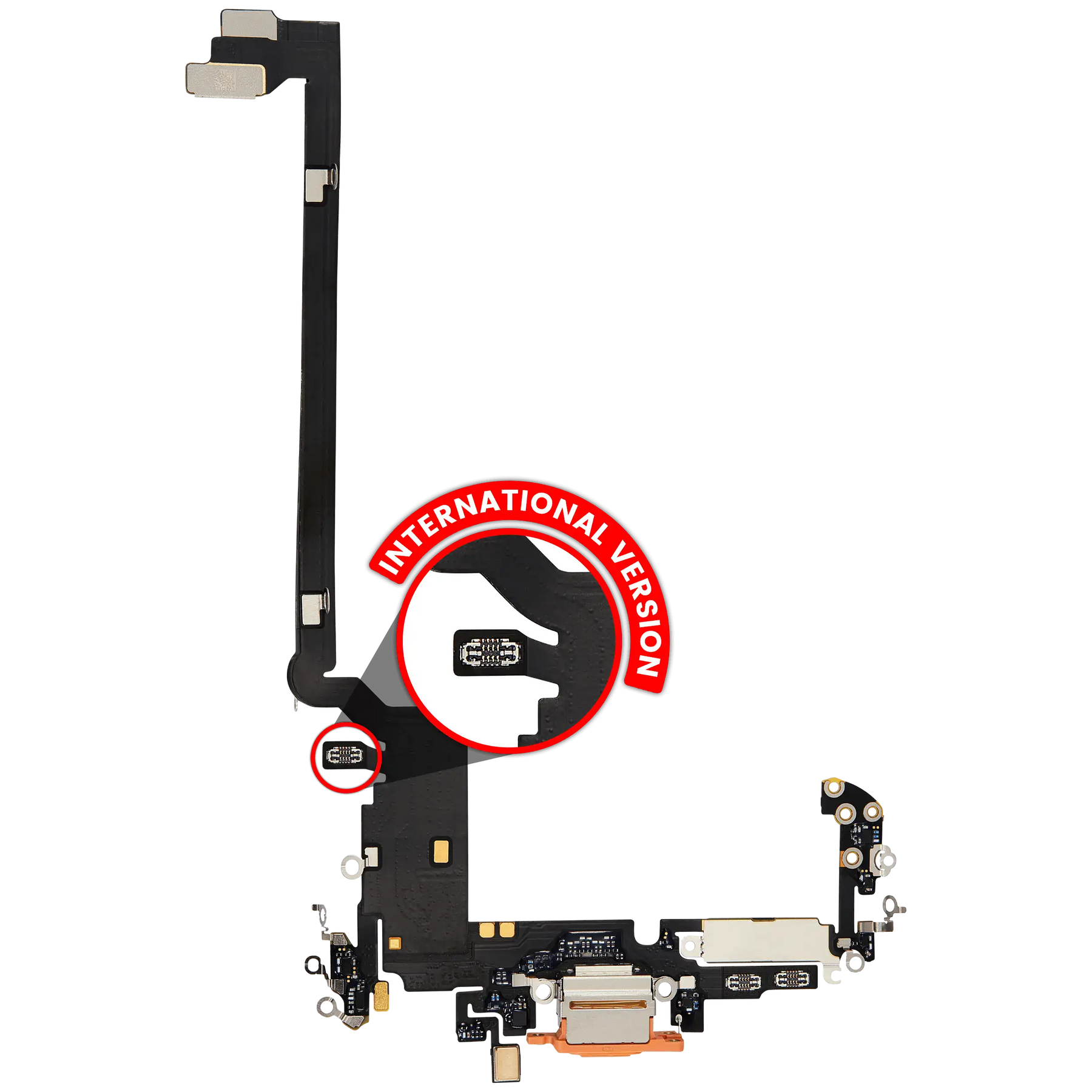 Charging Port Flex Cable for iPhone 17 Pro Max (Premium) (International Version) (Cosmic Orange)