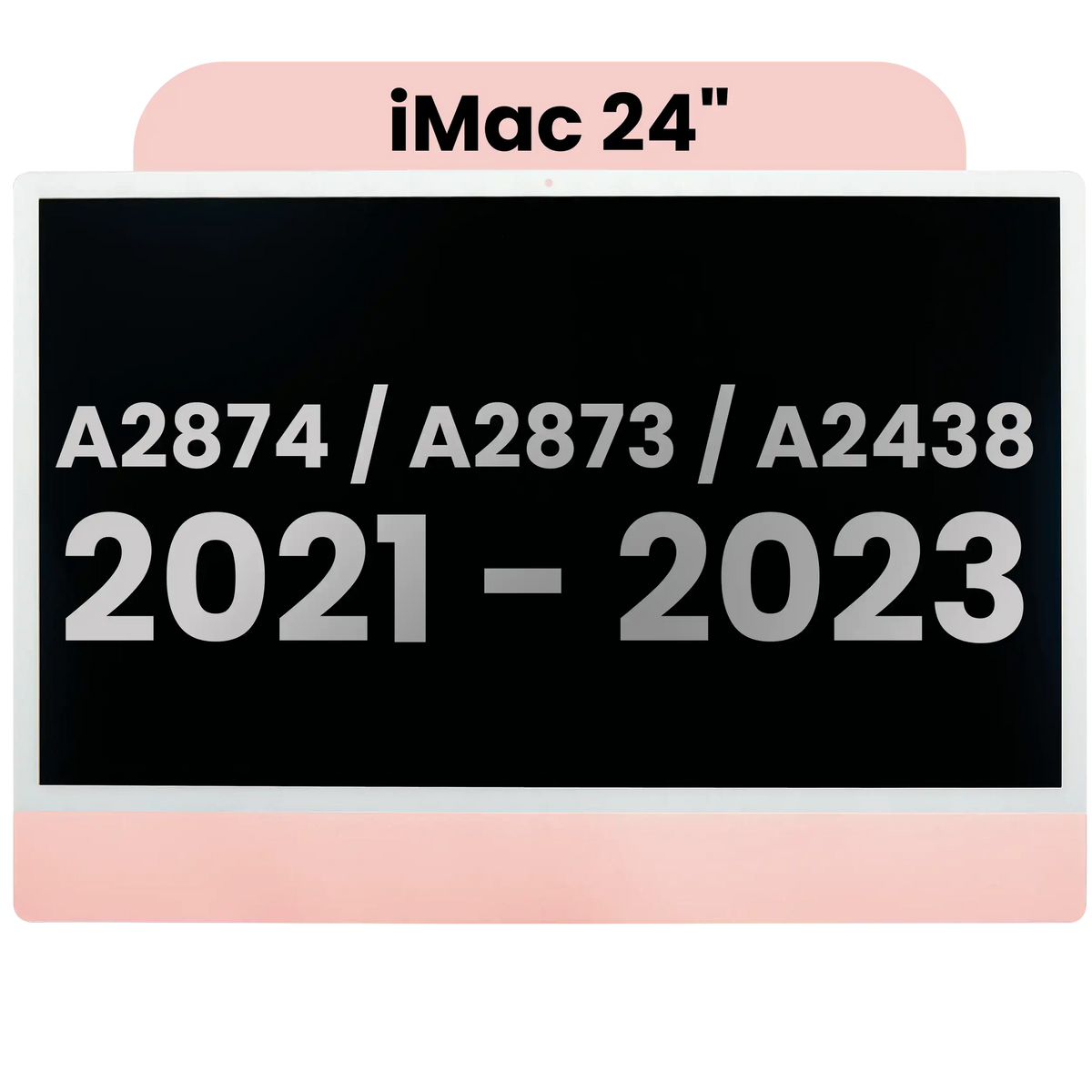 Complete LCD Display Assembly For iMac 24" A2874 / A2873 (2023) / A2438 (2021) (LG204A-215 LM235UH1 SDD1) (Used OEM Pull: Grade A) （Small Camera hole）(Pink)