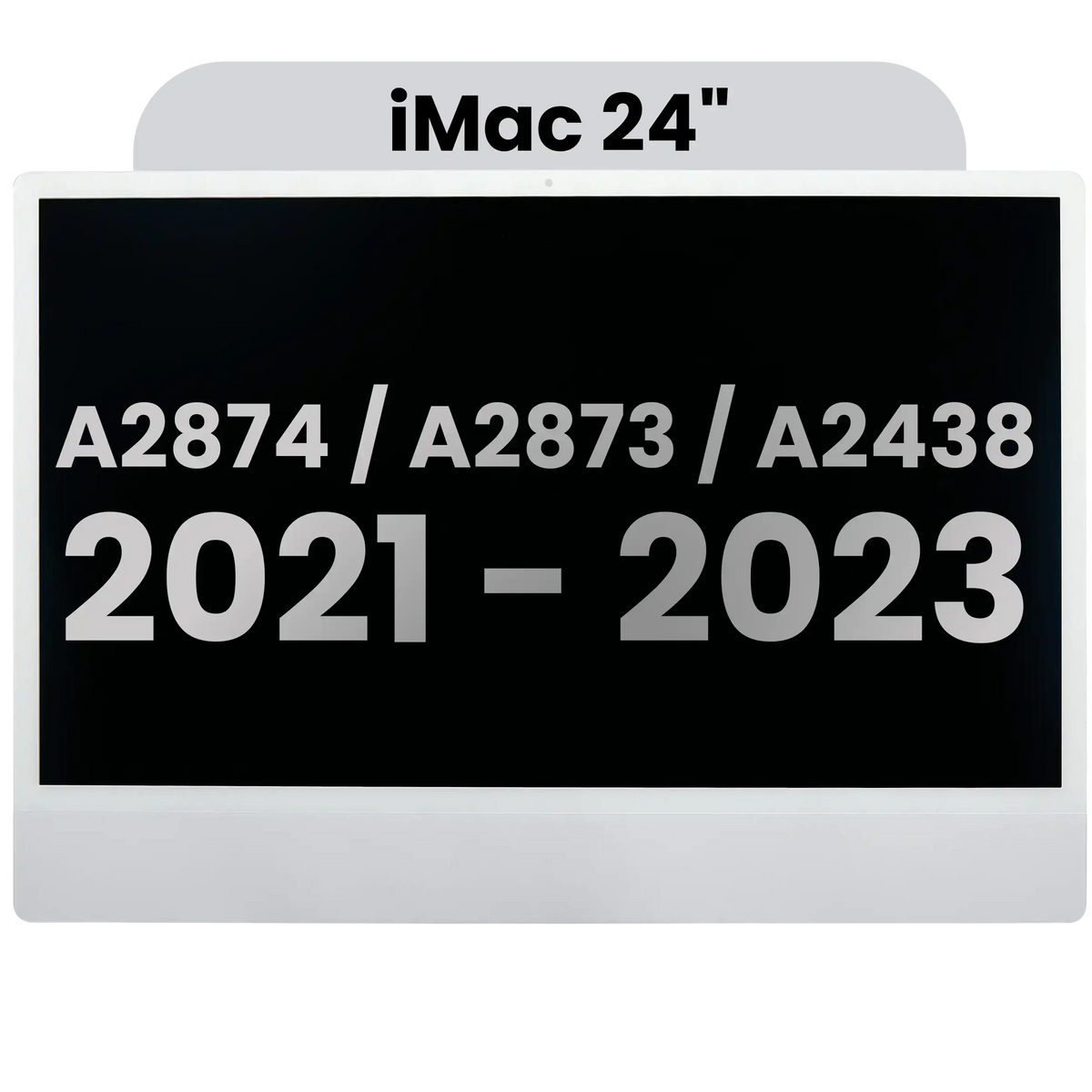 Complete LCD Display Assembly For iMac 24" A2874 / A2873 (2023) / A2438 (2021) (LG204A-215 LM235UH1 SDD1) (Used OEM Pull: Grade A) （Small Camera hole）(Silver)