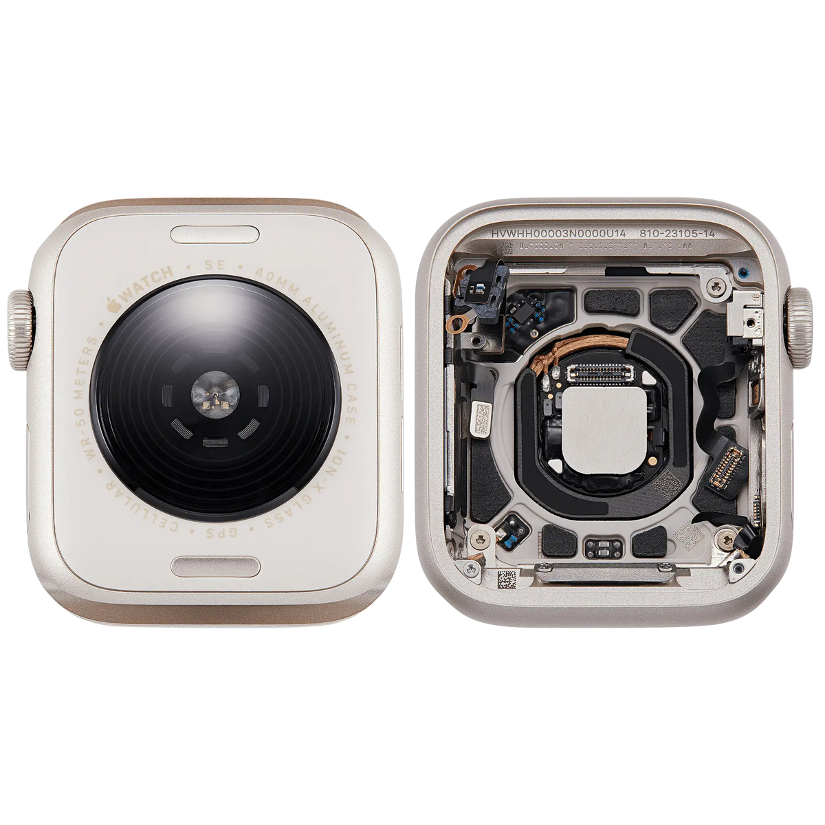 Housing Assembly For Watch Series SE 3rd (40MM) (Used OEM Pull: Grade A) (Cellular Version) (Aluminum / Starlight)