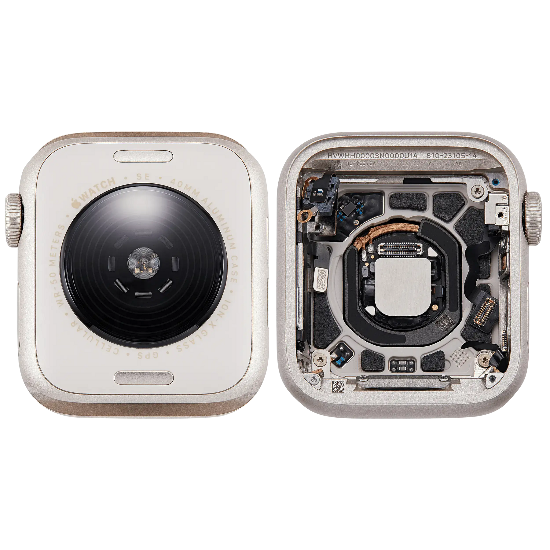 Housing Assembly For Watch Series SE 3rd (40MM) (Used OEM Pull: Grade A) (Cellular Version) (Aluminum / Starlight)