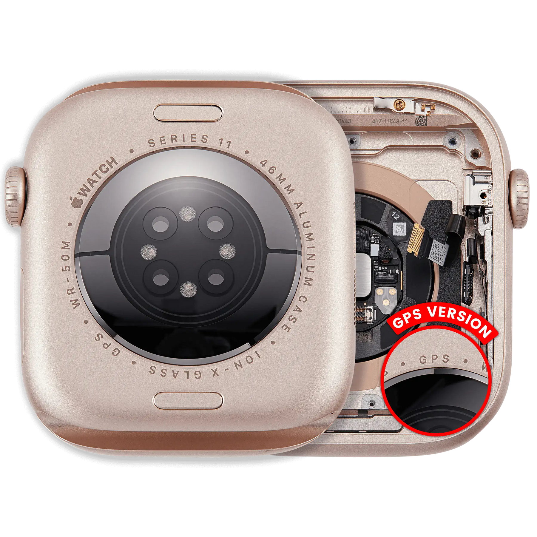 Housing Assembly For Watch Series 11 (46MM) (Used OEM Pull: Grade A) (GPS Version) (Aluminum / Rose Gold)