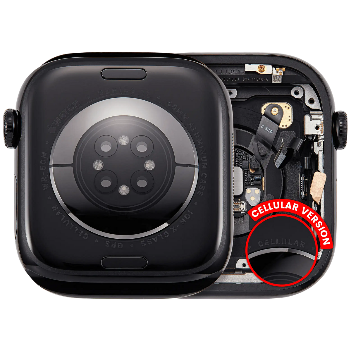 Housing Assembly For Watch Series 11 (46MM) (Used OEM Pull: Grade A) (Cellular Version) (Aluminum / Jet Black)