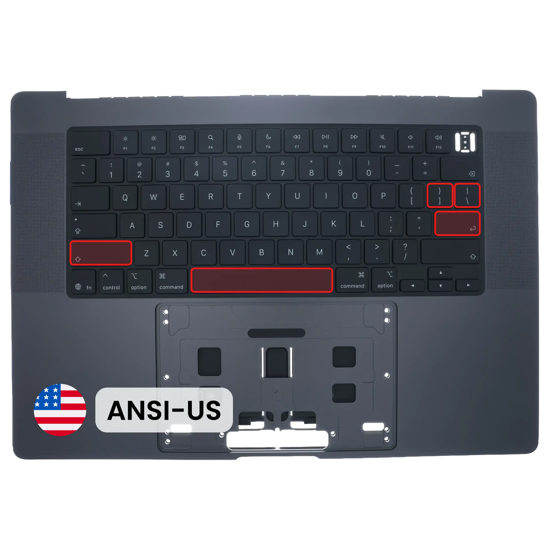 Top Case with Keyboard (ANSI US) For MacBook Pro 16" A3428 / A3429 (2026) (Genuine OEM) (Space Black)