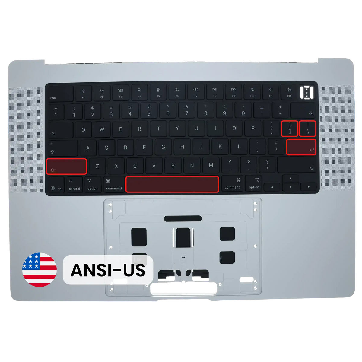 Top Case with Keyboard (ANSI US) For MacBook Pro 16" A3428 / A3429 (2026) (Genuine OEM) (Silver)
