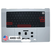 Top Case with Keyboard (ANSI US) For MacBook Pro 16" A3428 / A3429 (2026) (Genuine OEM) (Silver)