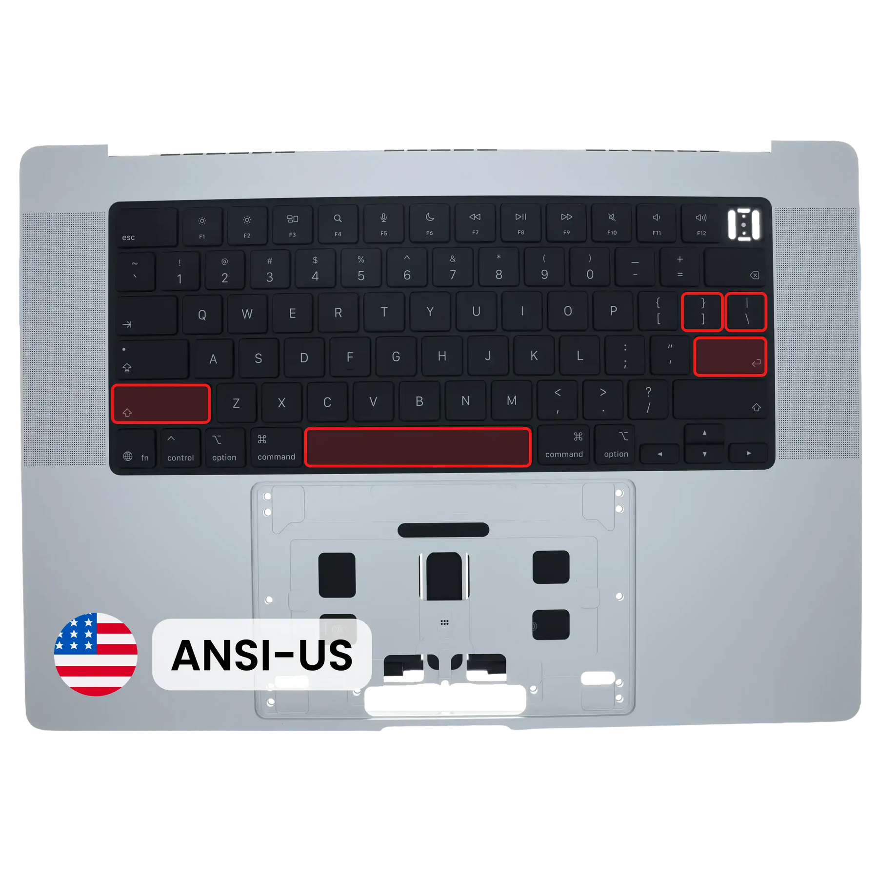 Top Case with Keyboard (ANSI US) For MacBook Pro 16" A3428 / A3429 (2026) (Genuine OEM) (Silver)