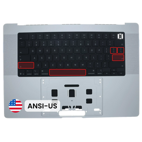 Top Case with Keyboard (ANSI US) For MacBook Pro 16" A3428 / A3429 (2026) (Genuine OEM) (Silver)