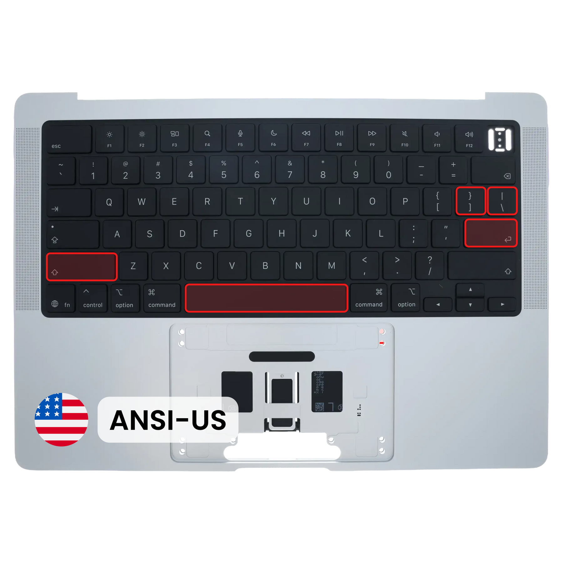 Top Case with Keyboard (ANSI US) For MacBook Pro 14" A3438 (2026) (Genuine OEM) (Silver)