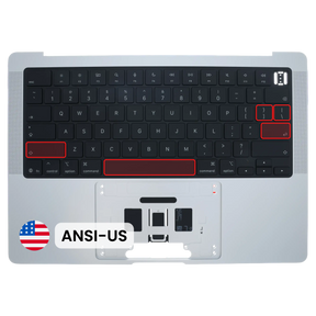 Top Case with Keyboard (ANSI US) For MacBook Pro 14" A3438 (2026) (Genuine OEM) (Silver)