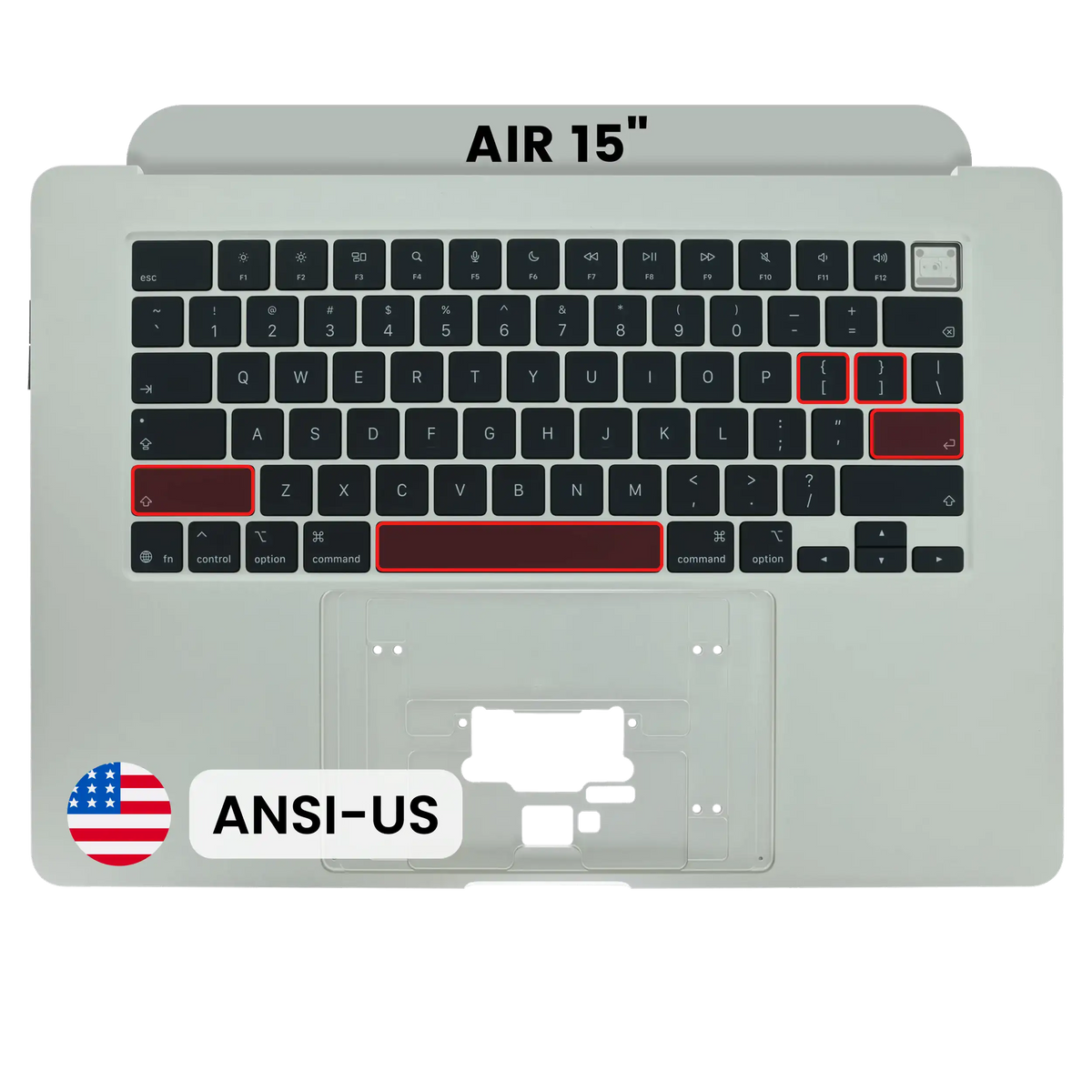 Top Case with Keyboard (ANSI US) For MacBook Air 15" A3448 (2026) (Genuine OEM) (Starlight)